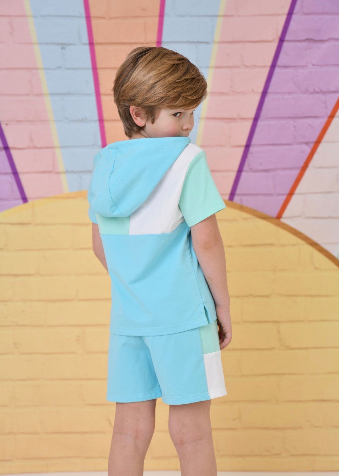 Little Dudes Sky Shorts & Hooded T shirt *Preorder