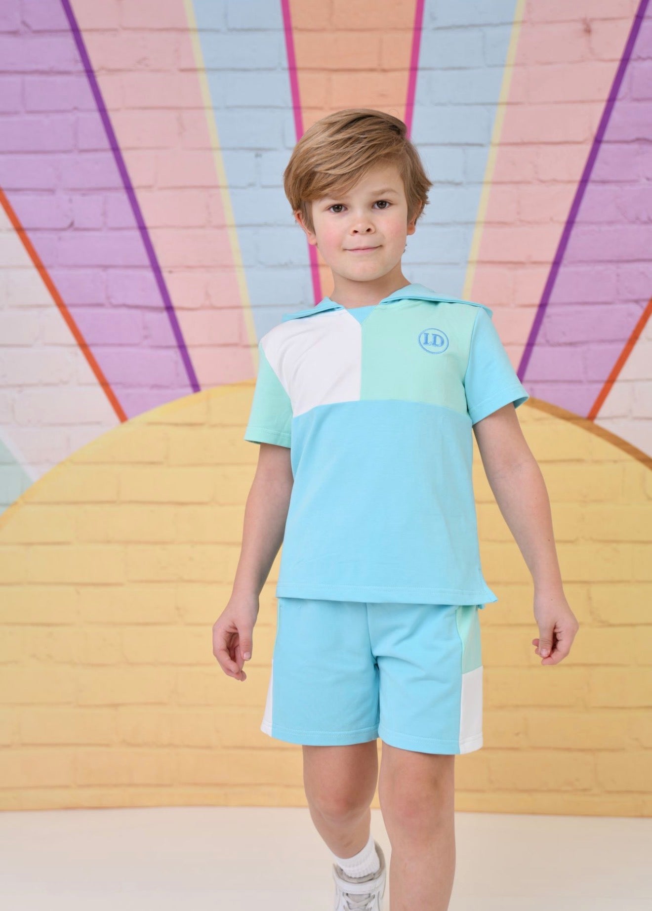 Little Dudes Sky Shorts & Hooded T shirt *Preorder