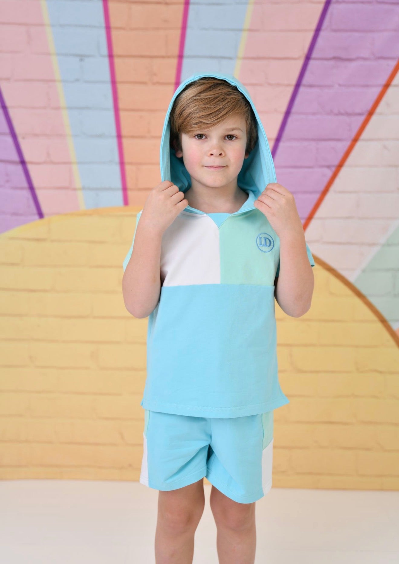 Little Dudes Sky Shorts & Hooded T shirt *Preorder