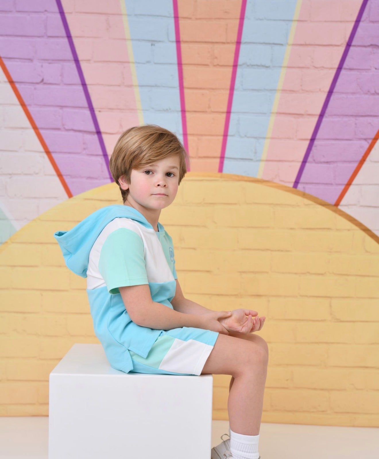 Little Dudes Sky Shorts & Hooded T shirt *Preorder