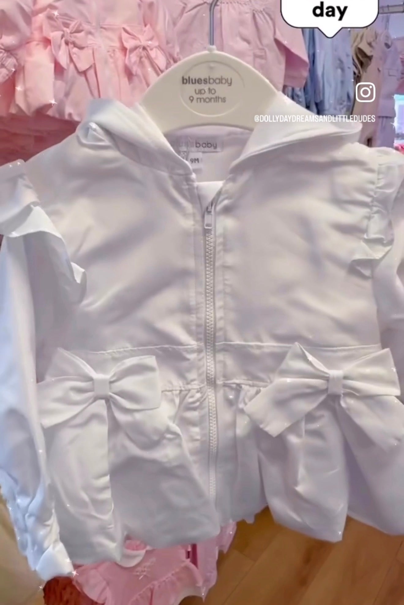 Blues Baby Girls White Cannes Summer Bow Jacket