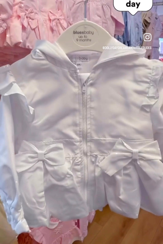 Blues Baby Girls White Cannes Summer Bow Jacket