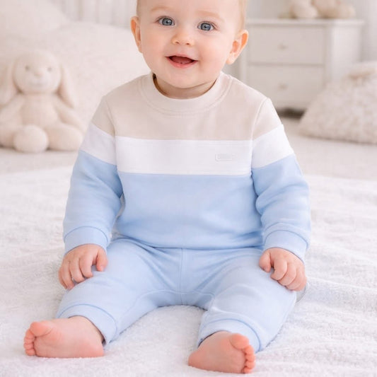 Amore Boys Blue Beige Jog Set