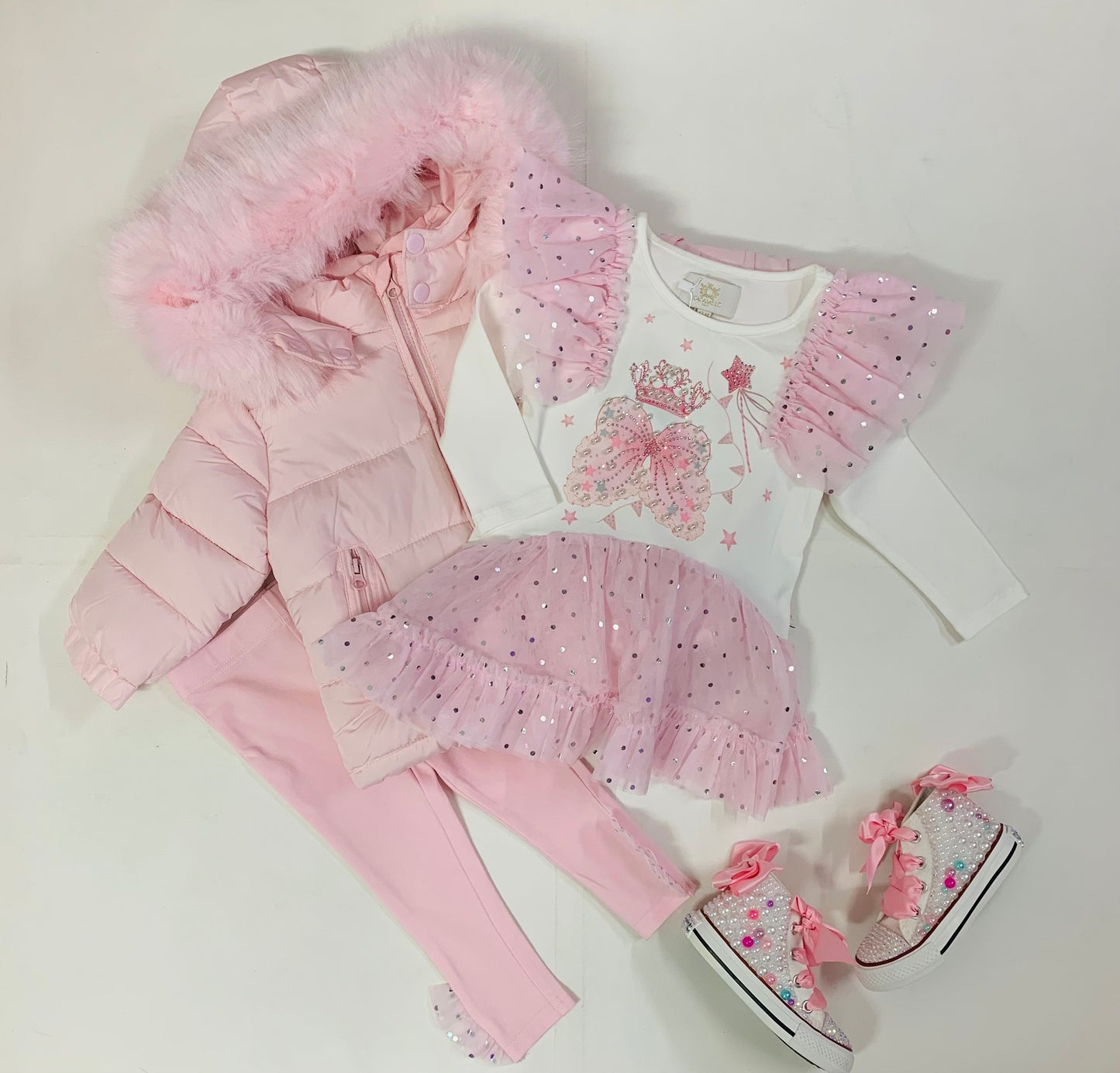 Caramelo Kids Girls Pink Royal Magic Leggings Set