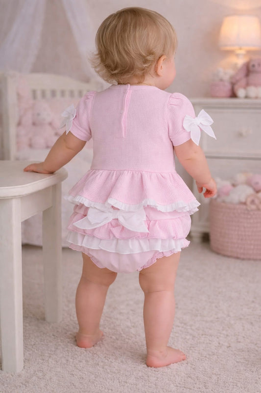 Blues Baby Girls Paris Pink & White T shirt & Bloomers