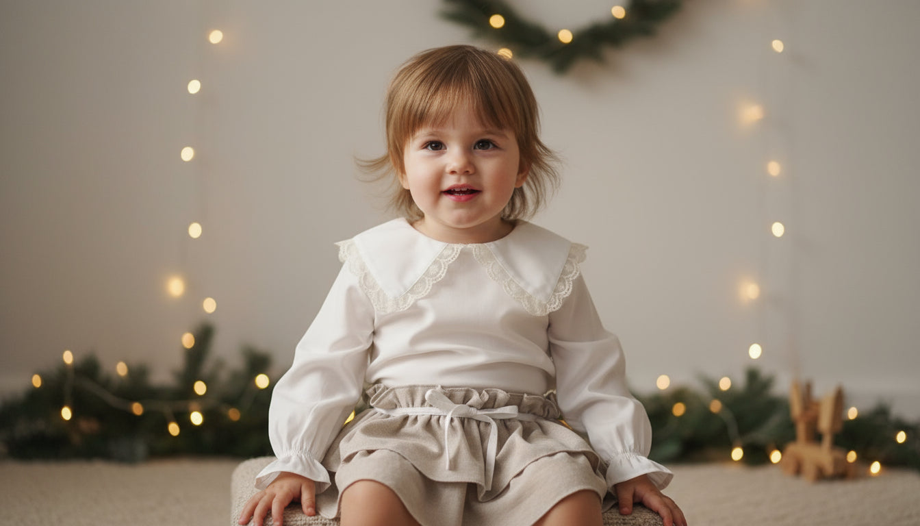 Puro Mimo Girls Sailor Bloomers & Off White Blouse