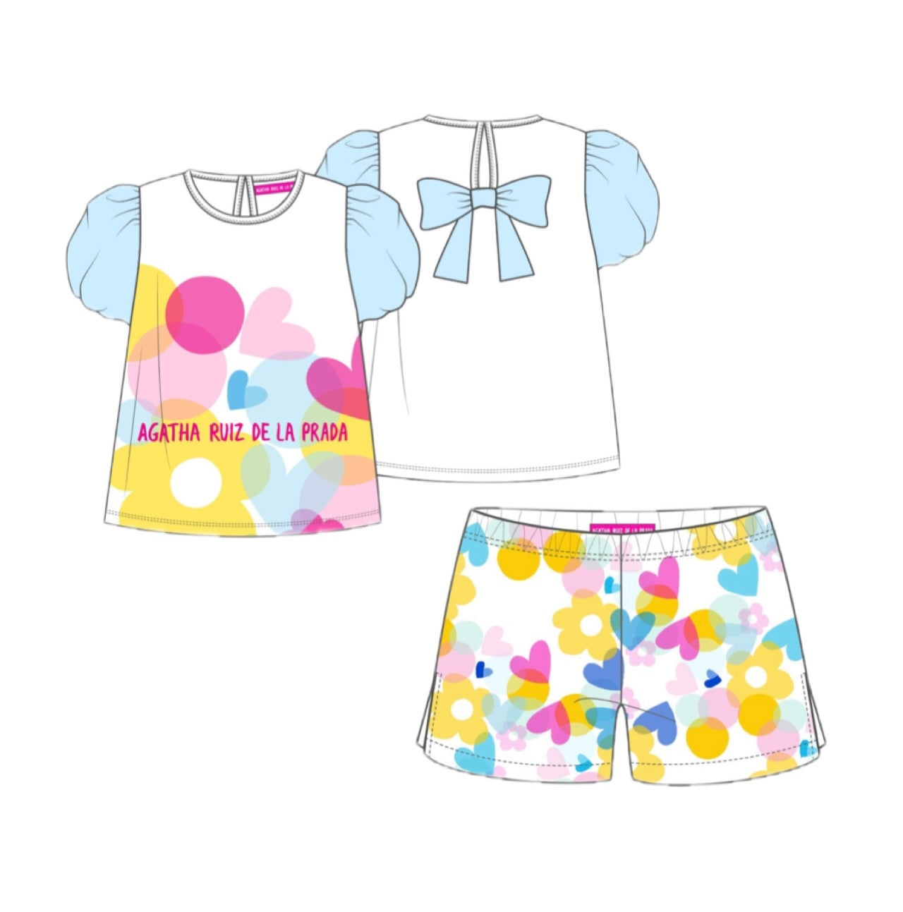 Agatha Ruiz de la Prada Monaco White T shirt & Shorts Set