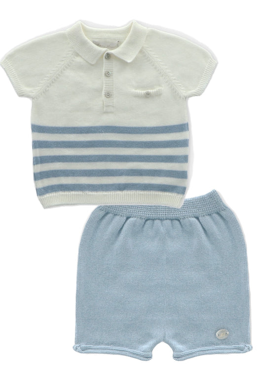 Martin Aranda Boys Blue Knitted Shorts Set