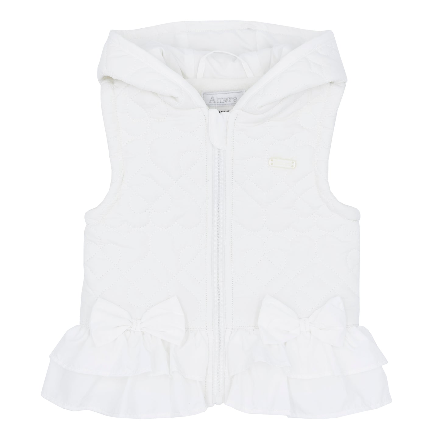 Amore Girls White Quilted Gillet