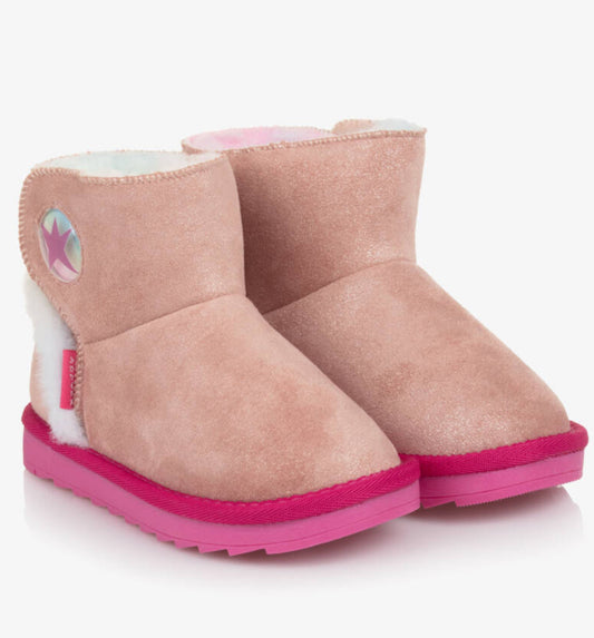 Agatha Ruiz de la Prada Baby Pink Glitter Boot *Preorder