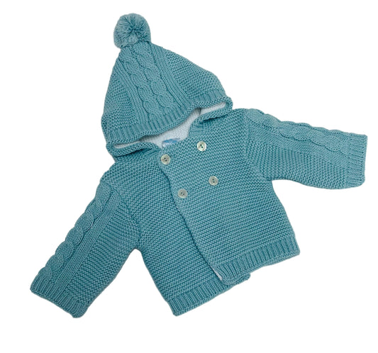 Sardon Boys Mint Hooded Knit Jacket
