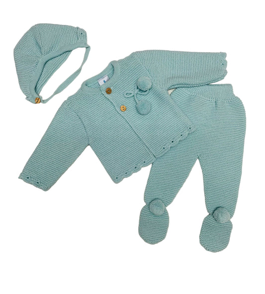 Sardon Girls Mint 2PC Set, Jersey and Pants with bonnet