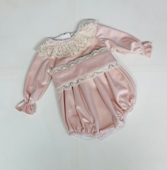 Puro Mimo Girls Pink Long Sleeve Romper