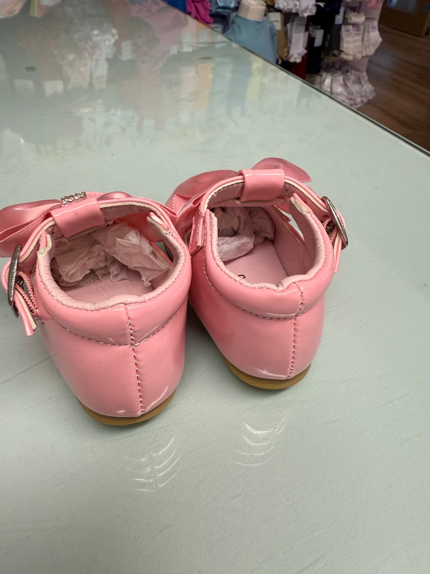 Girls Baby Pink Bow shoes
