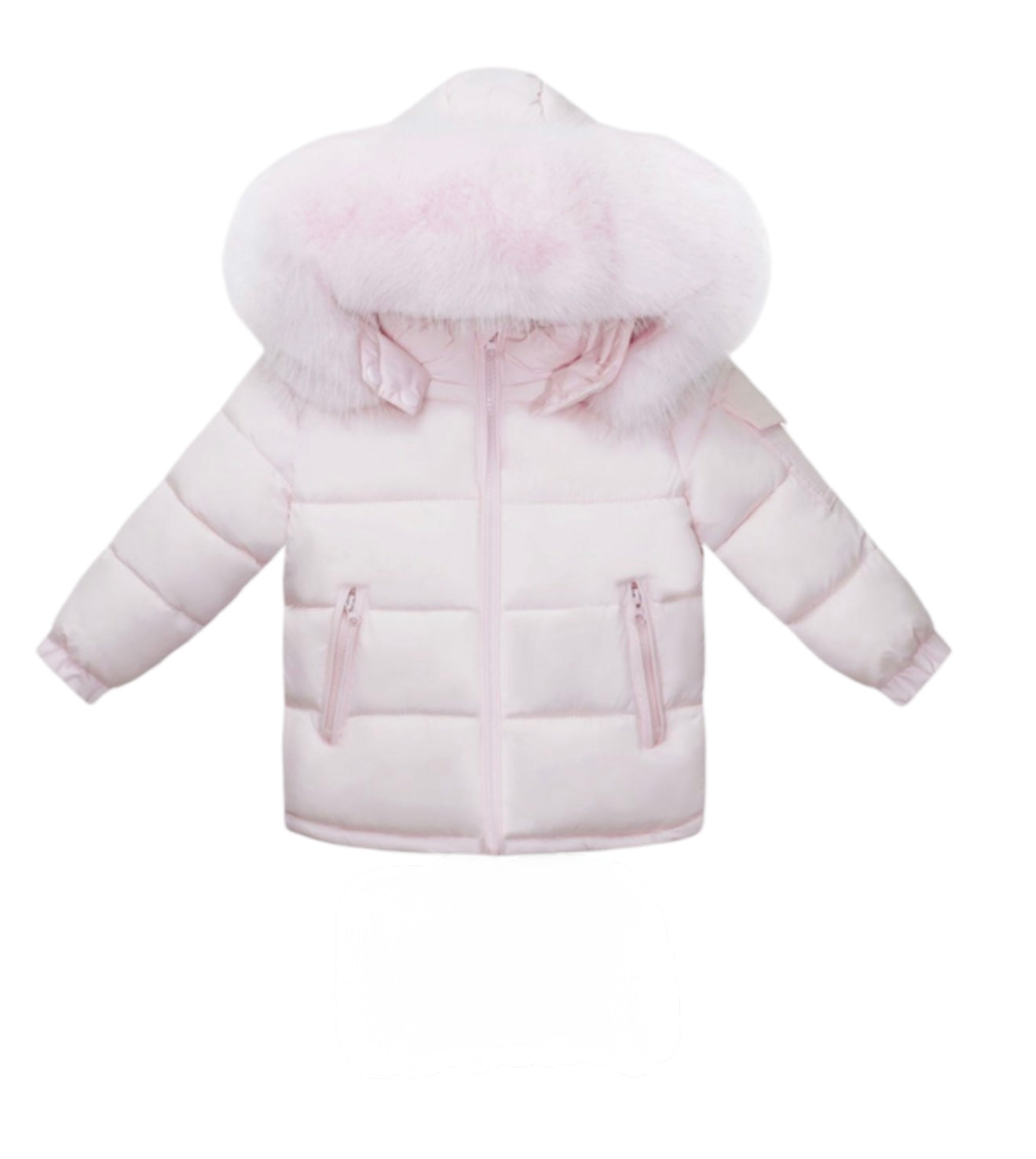 Baby Pink Coat with faux fur hood