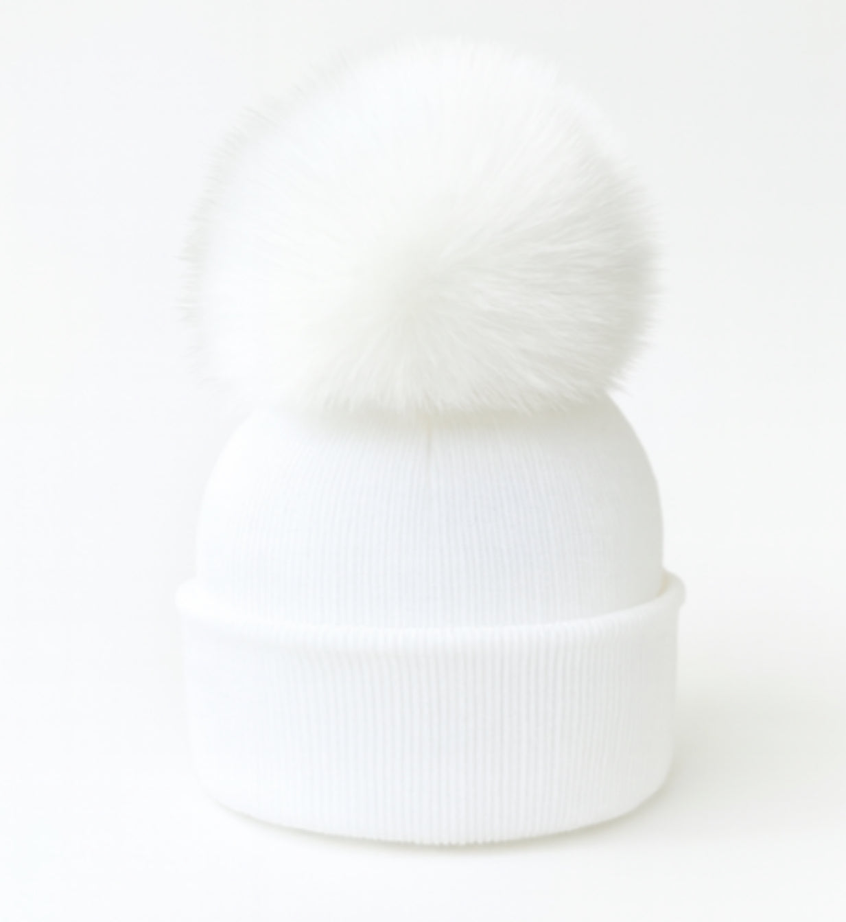 Pom Hat White with White Poms