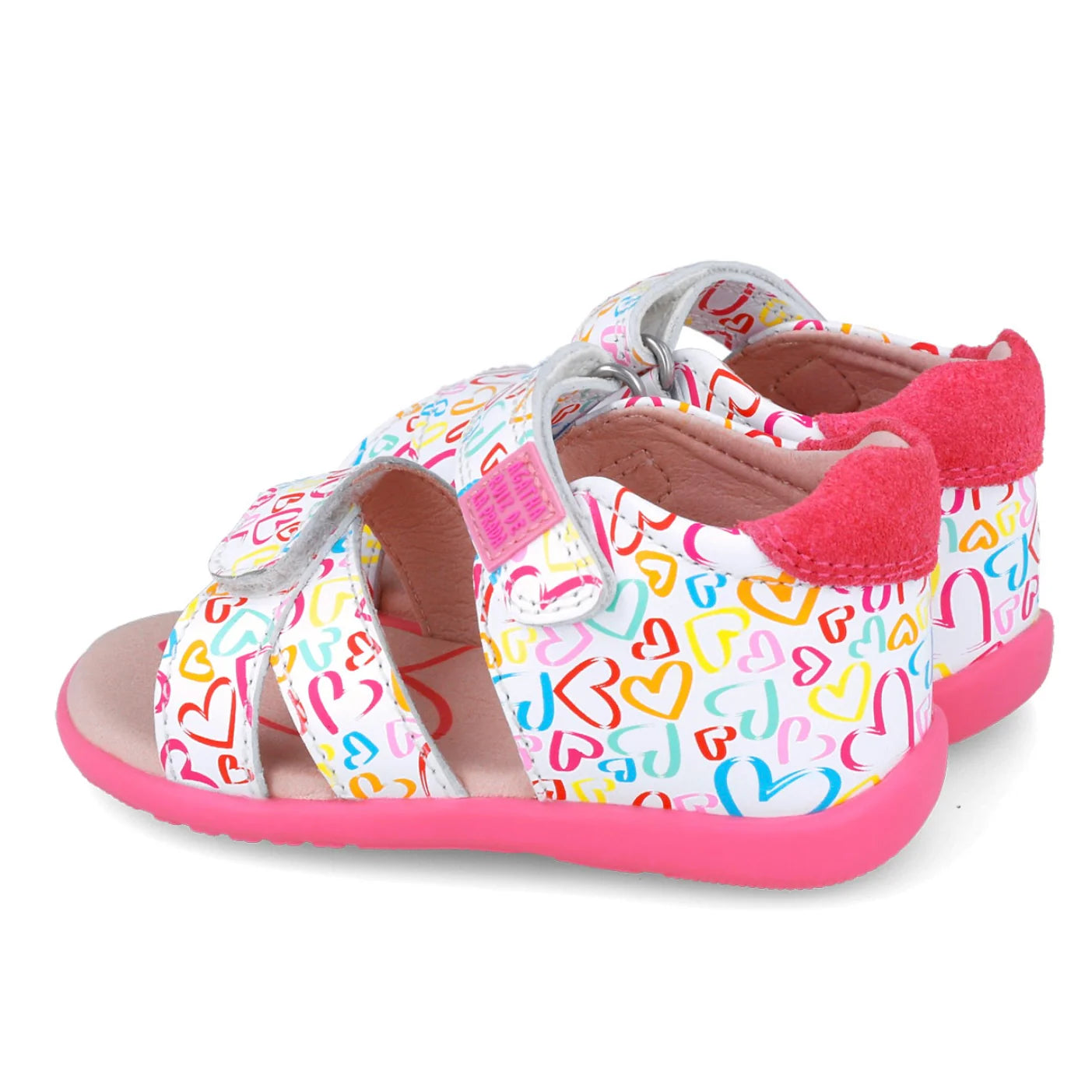 Agatha Ruiz de la Prada Toddler White Fushia Flower Sandal