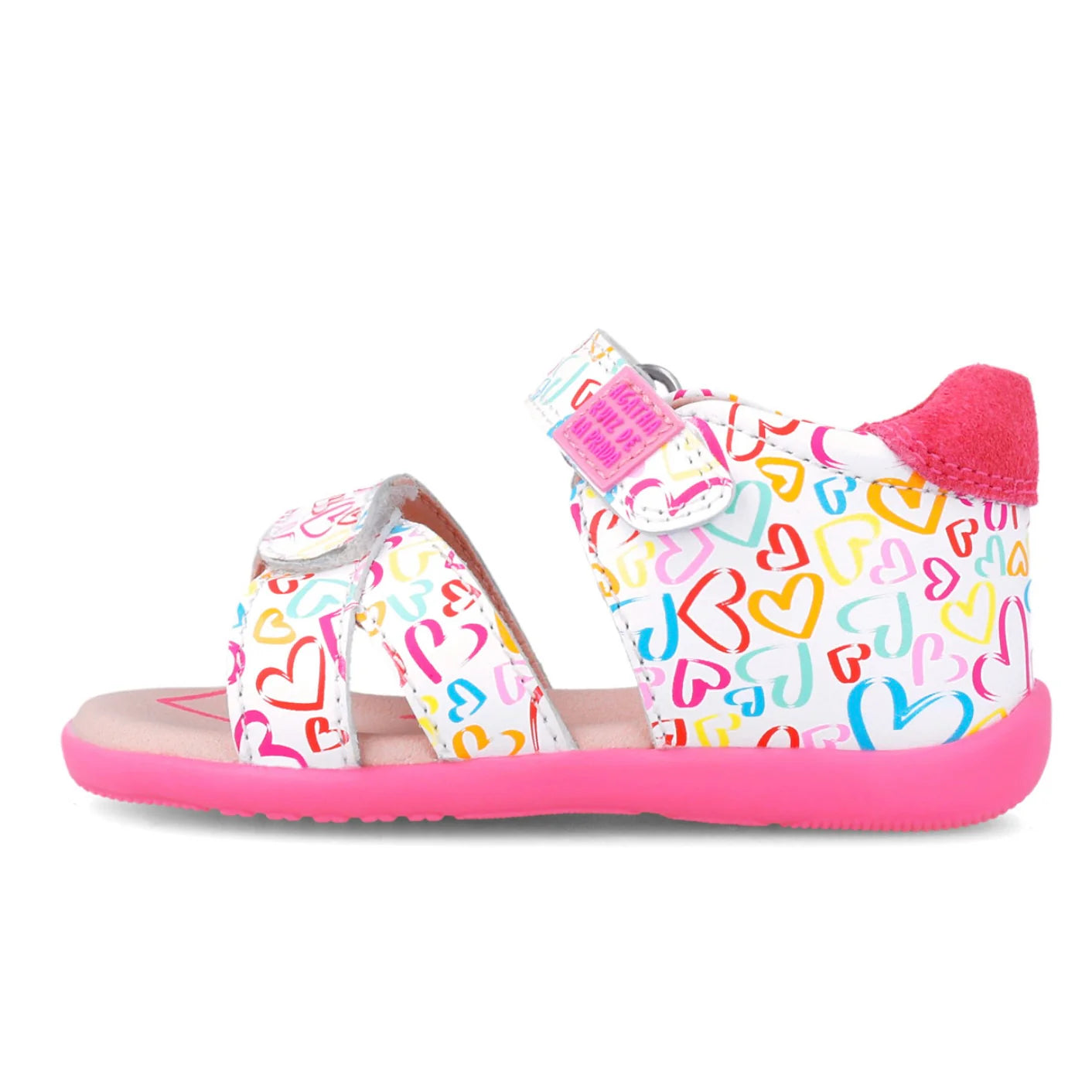 Agatha Ruiz de la Prada Toddler White Fushia Flower Sandal