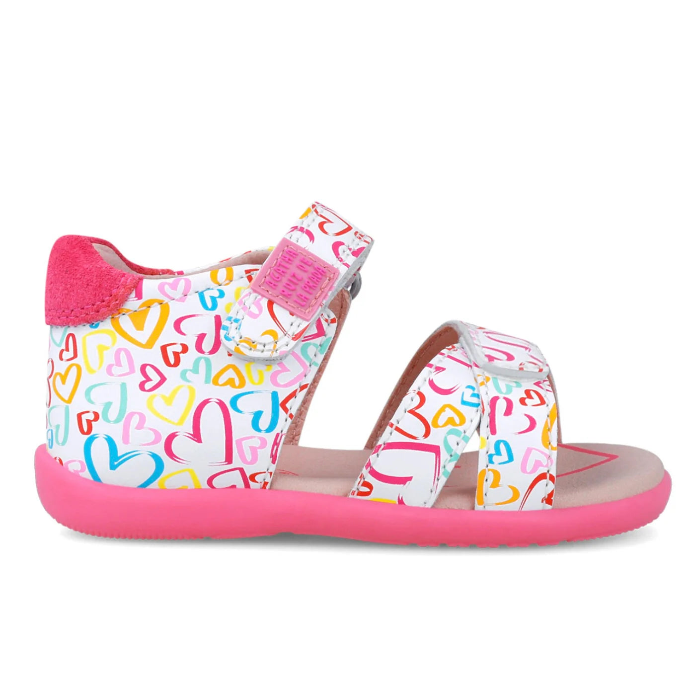 Agatha Ruiz de la Prada Toddler White Fushia Flower Sandal