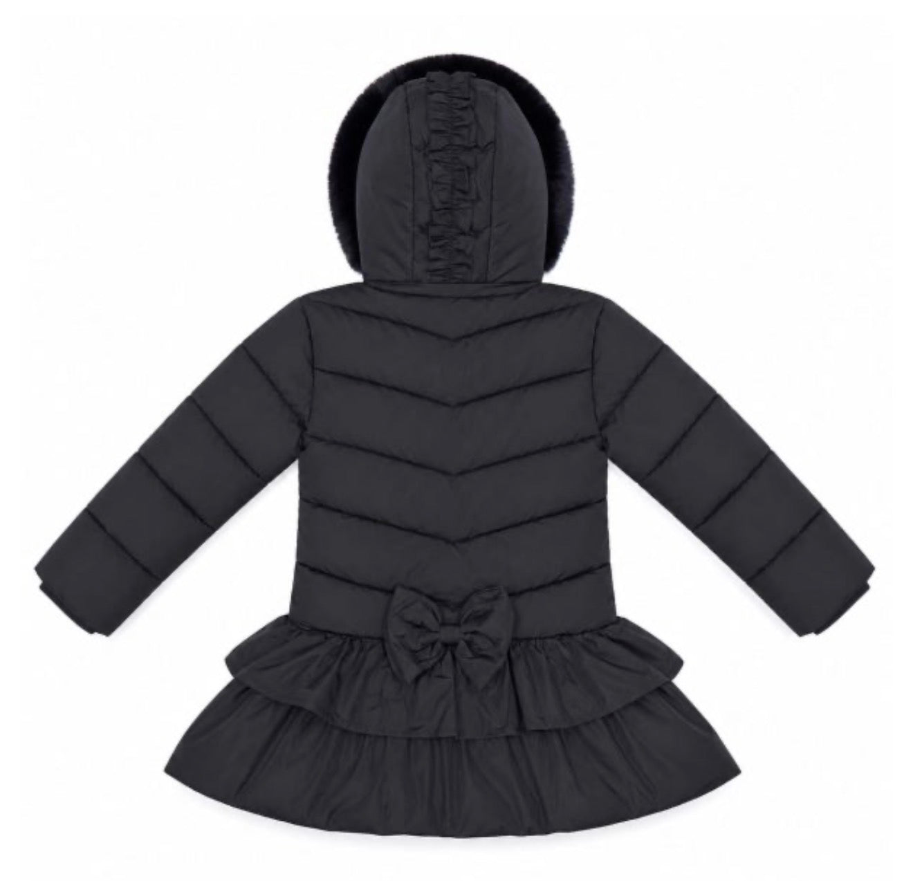Giorgio Bambino Black Faux Fur Hooded School Coat