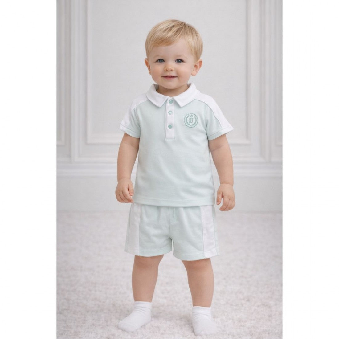 Blues Baby Boys Lyon Mint Polo T shirt and Shorts
