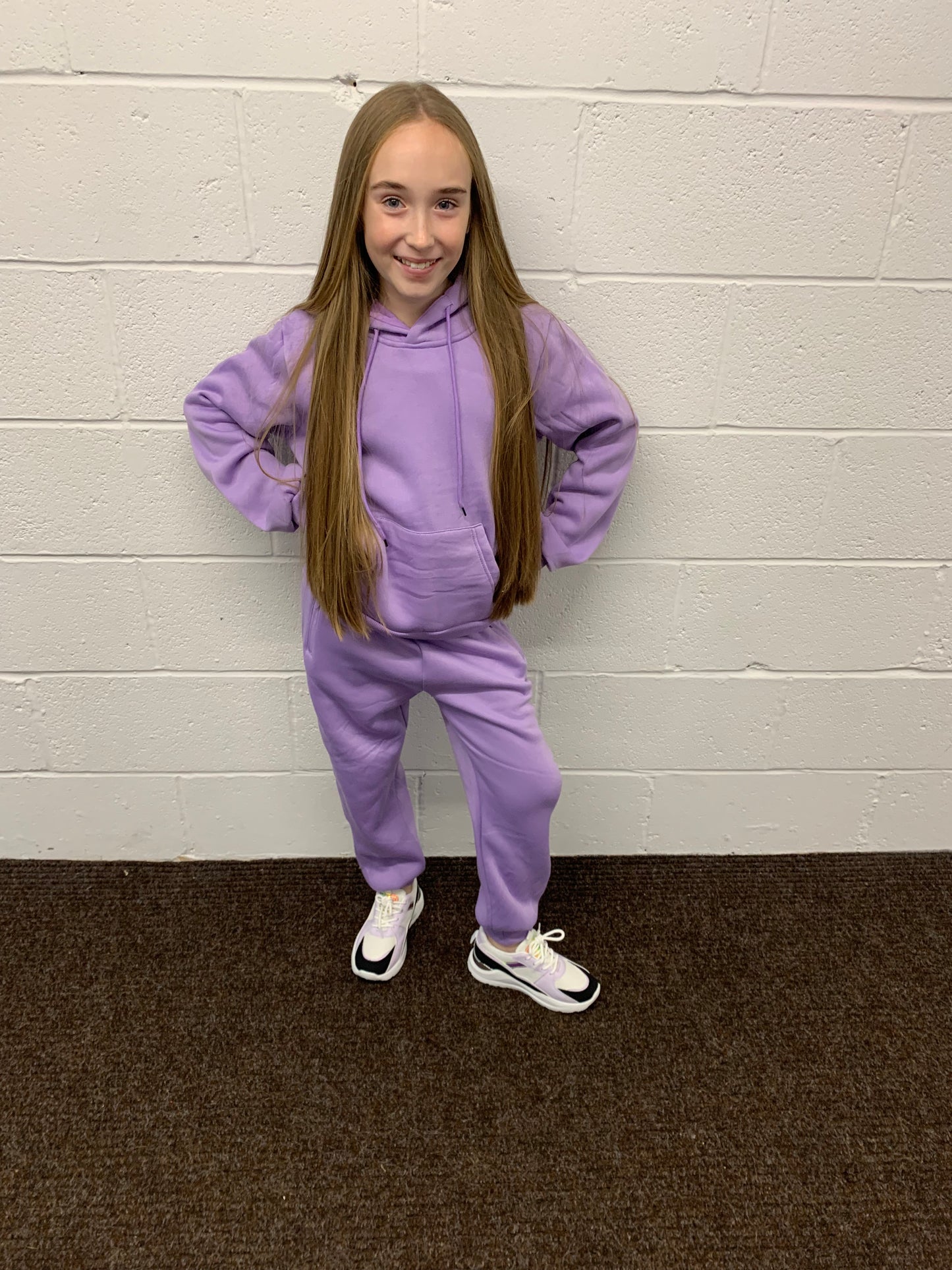 Girls Lilac Purple 2PC Hoodie Tracksuit