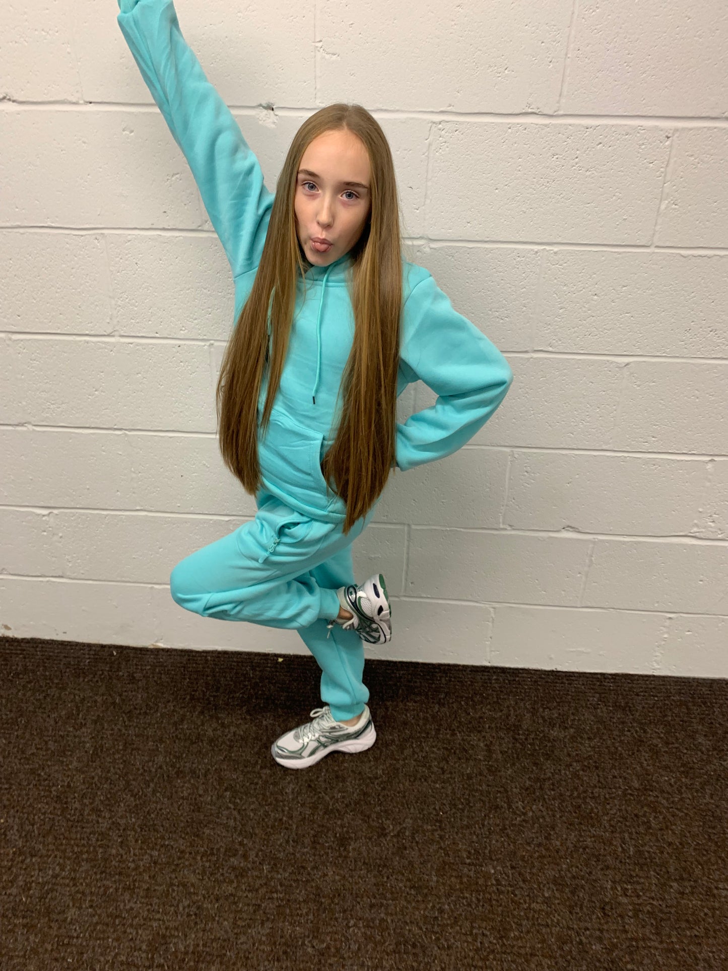 Girls Mint Green 2PC Hoodie Tracksuit