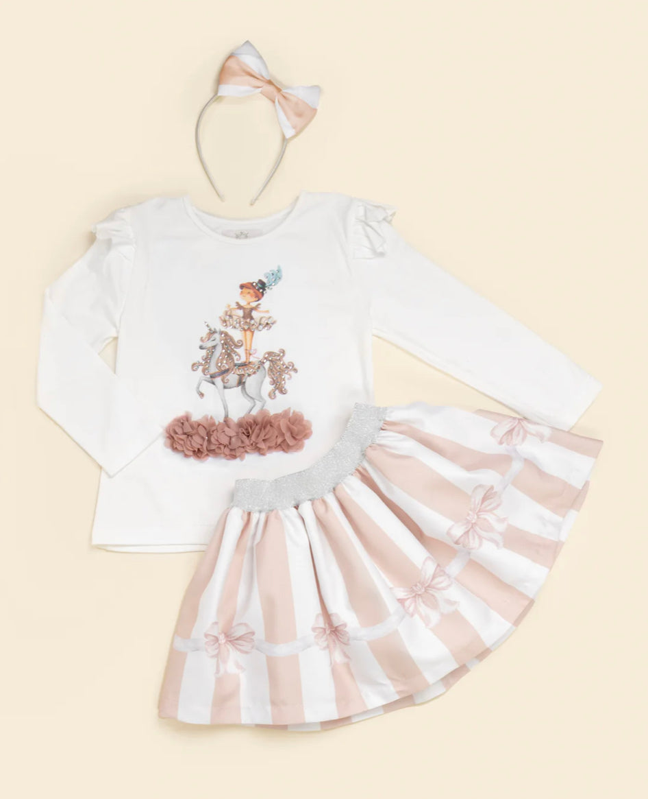 Caramelo Kids Girls Mink Circus Ballerina Pearl Skirt Set
