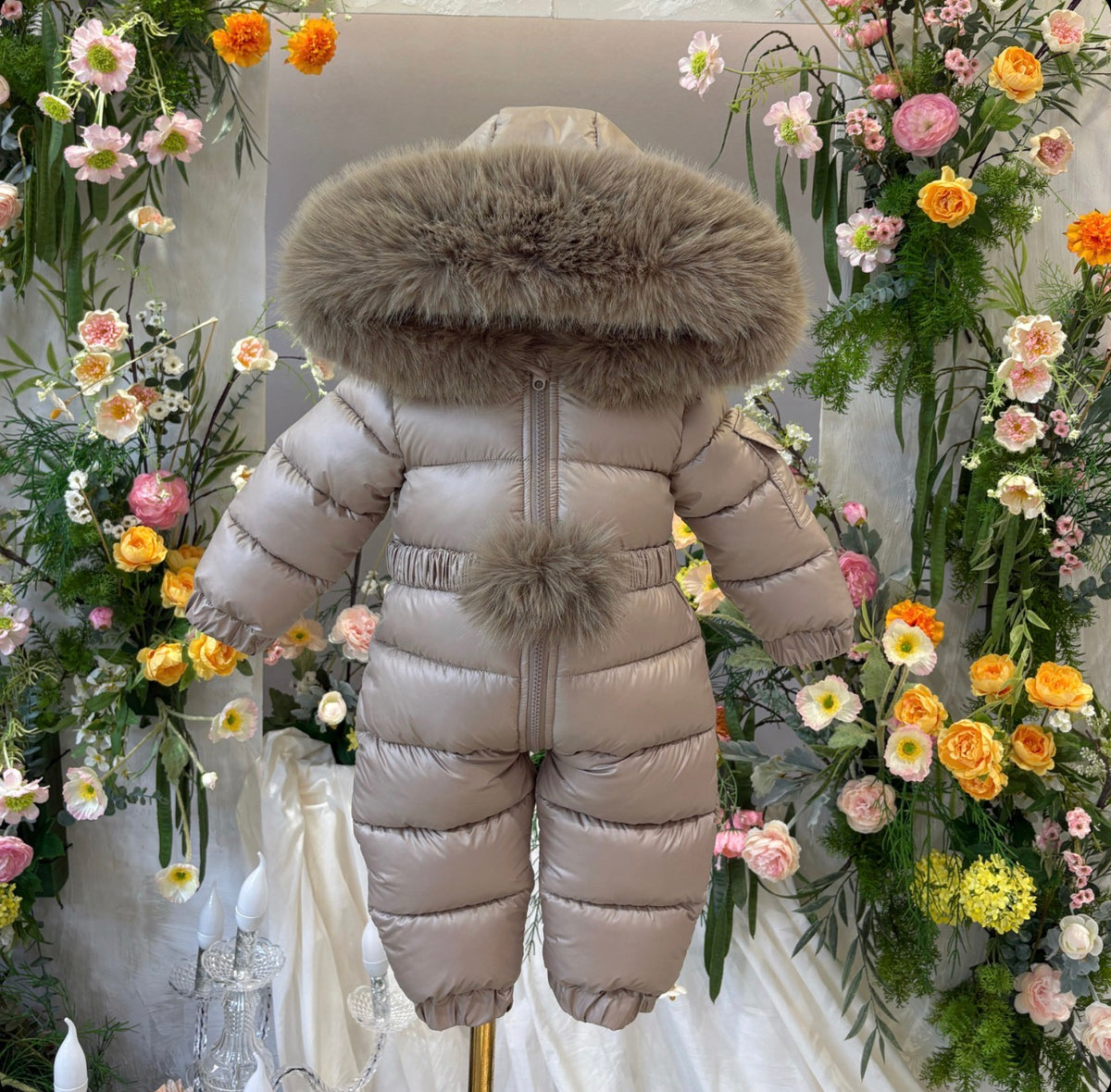 EvaBella Signature Winter Snowsuit with Detachable belt Irish Cream