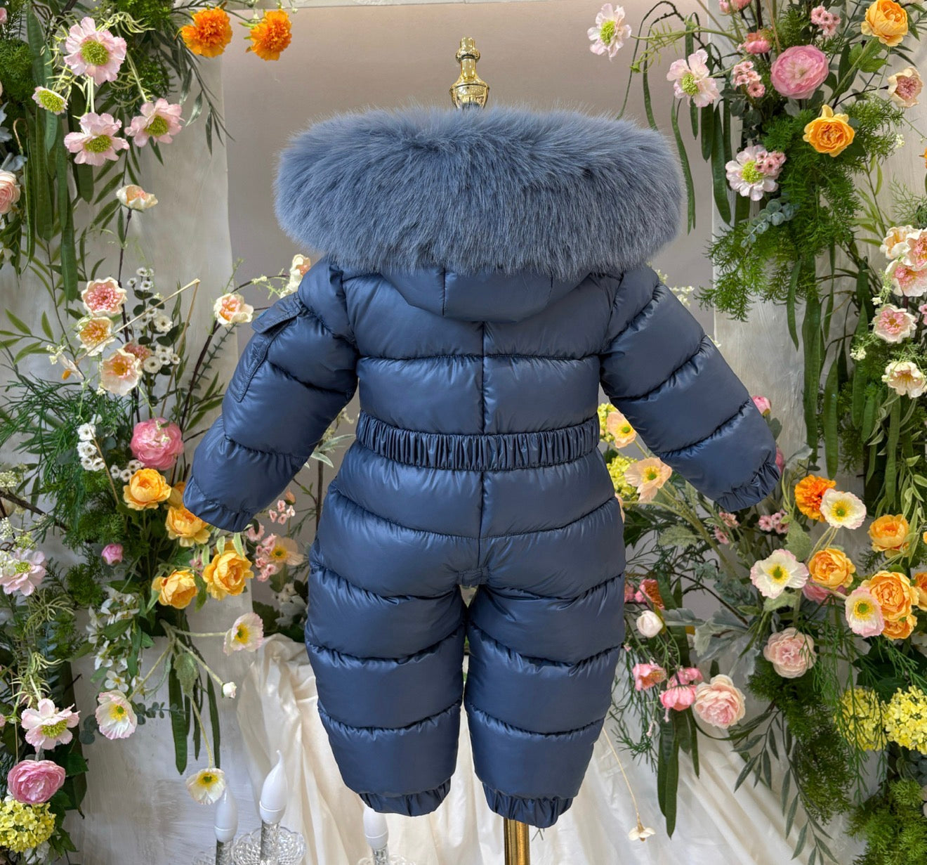 EvaBella Signature Winter Snowsuit with Detachable belt Navy Blue