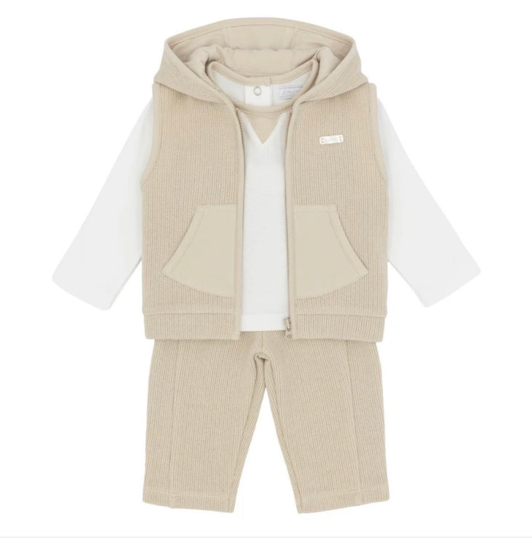 Amore Boys Beige 3PC Gillet Set