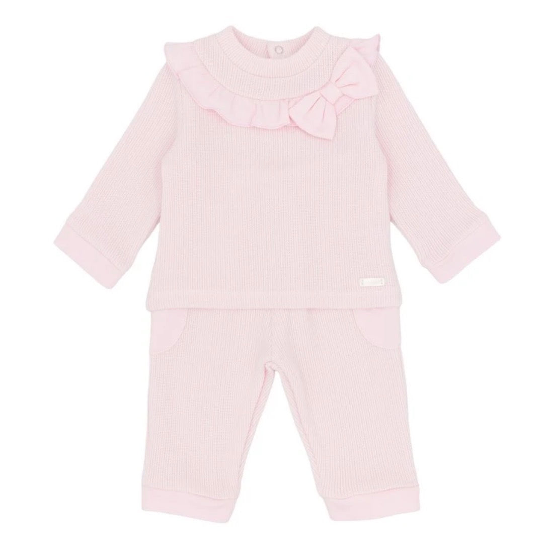 Amore Girls Pink Knitted Jogging Set