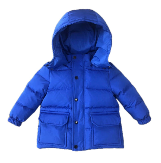 Boys Winter Colbolt Blue Zip Coat with Hood