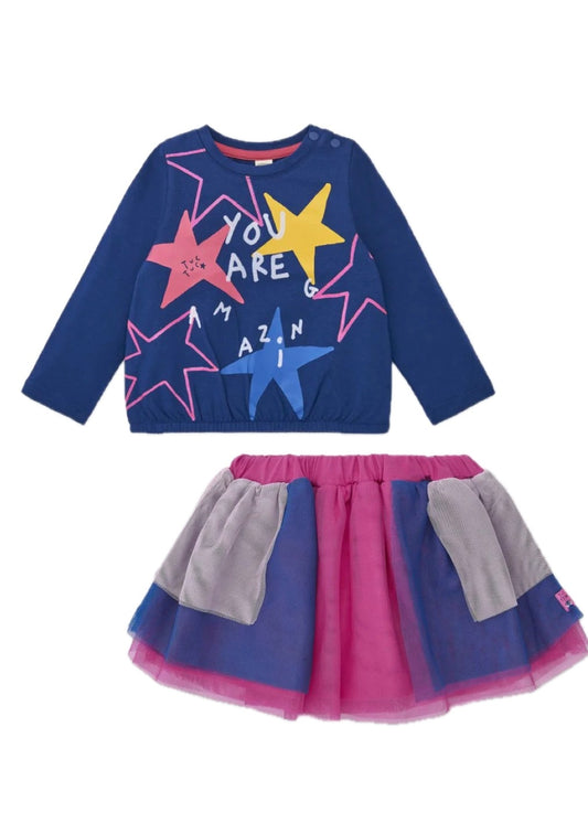 Tuc Tuc Amazing Colbolt Blue Star Skirt Set