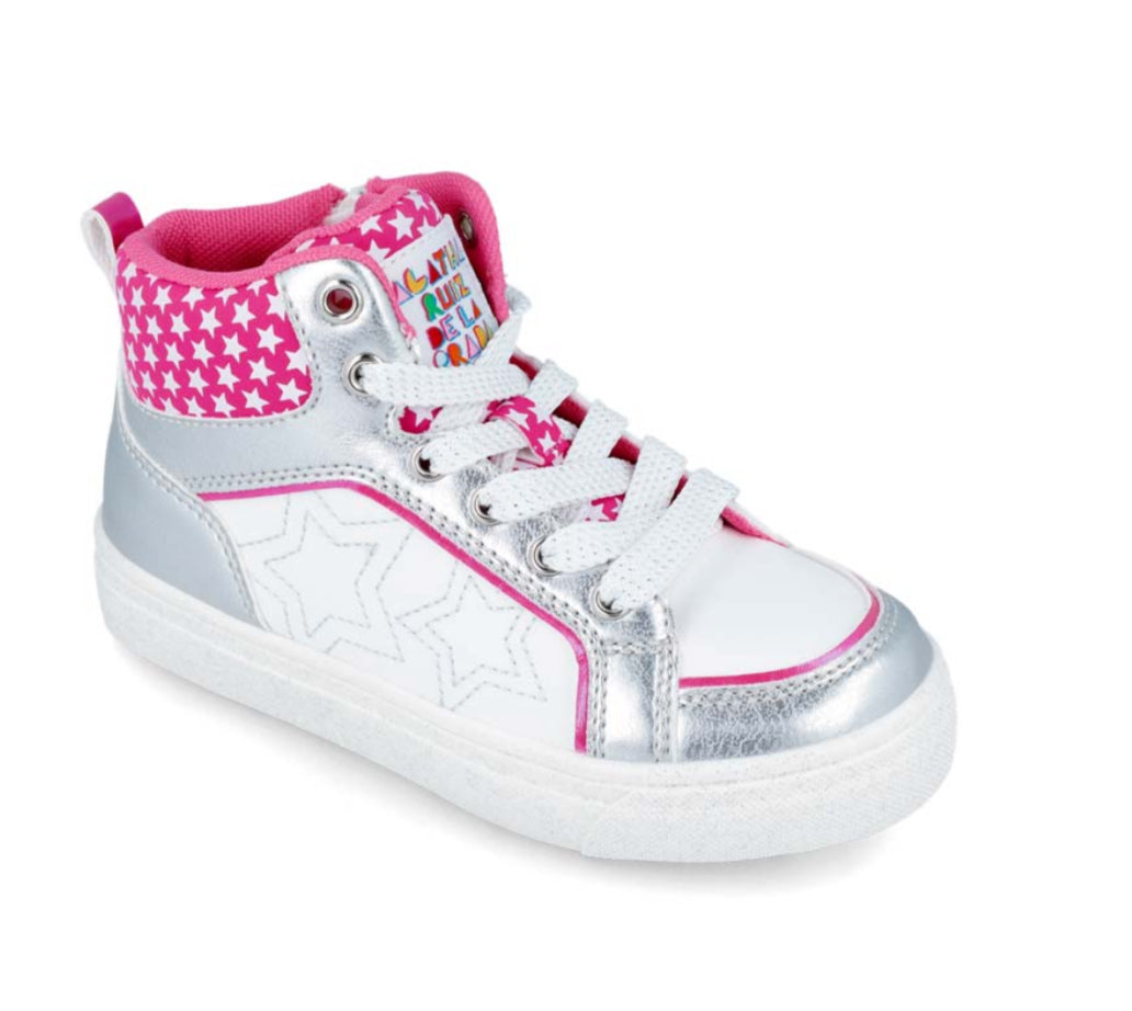 Agatha Ruiz de la Prada Silver &amp; Fushia High Top Boot