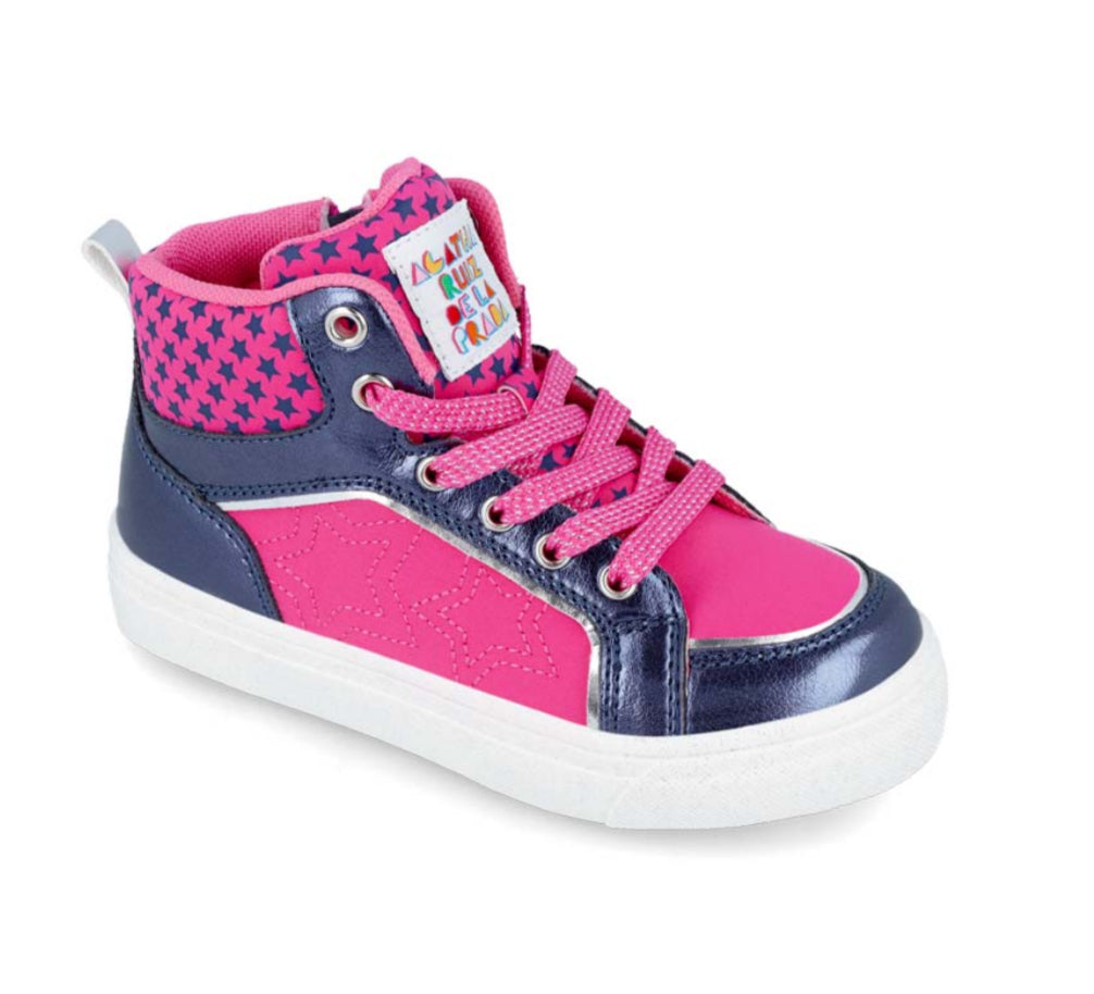 Agatha Ruiz de la Prada Navy &amp; Fushia High Top Boot