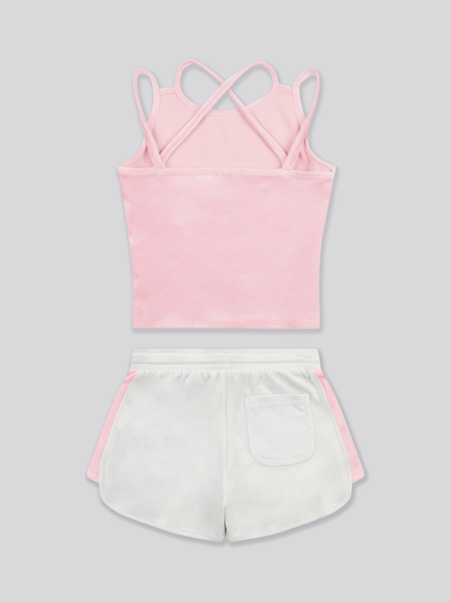 Juicy Couture Pearl Blue Strappy Top & Runner Shorts Set