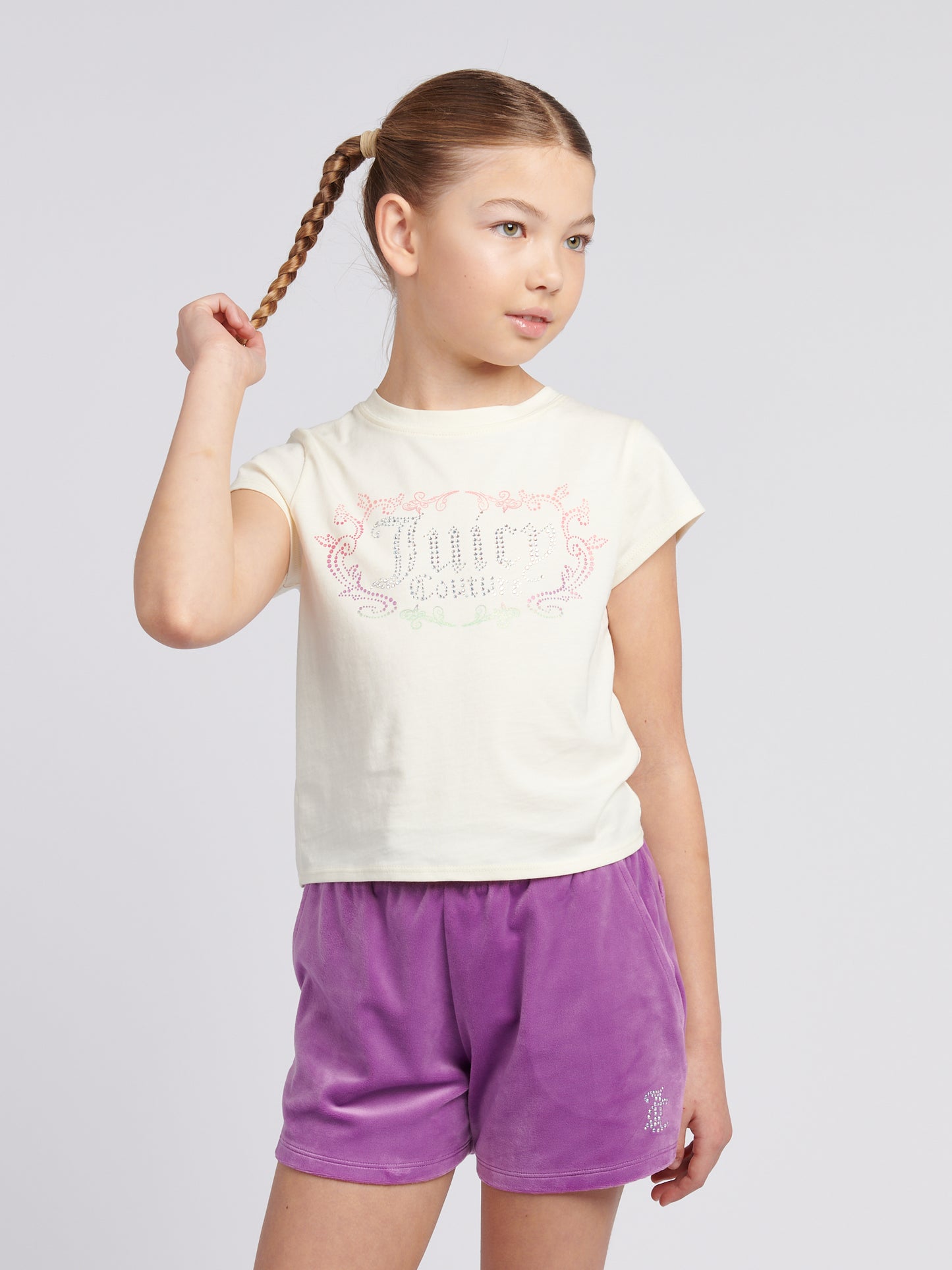 Juicy Couture Dewberry T Shirt & Velour Short Set