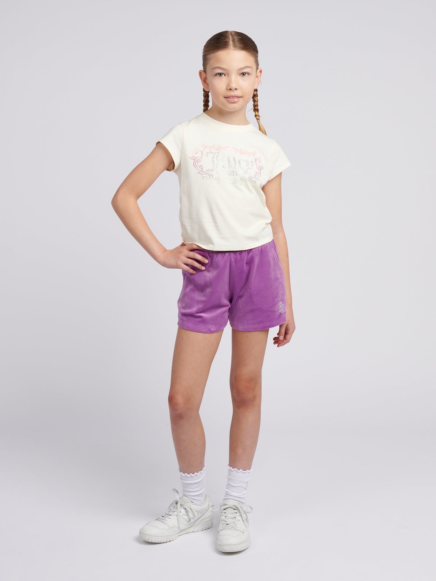 Juicy Couture Dewberry T Shirt & Velour Short Set