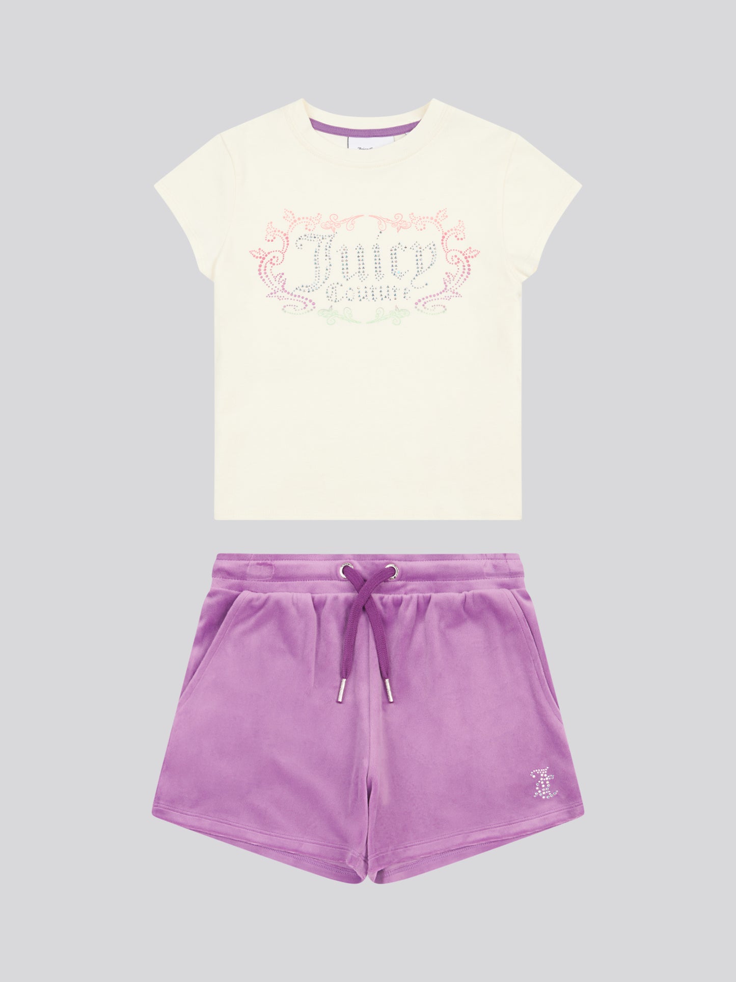 Juicy Couture Dewberry T Shirt & Velour Short Set