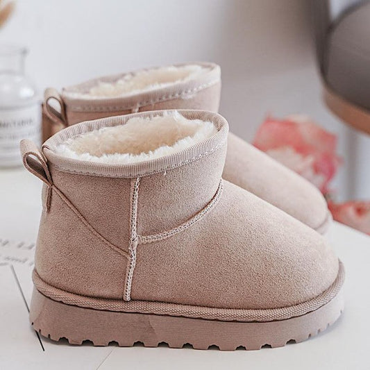 Kids Beige Sheepskin Suede Look Boot