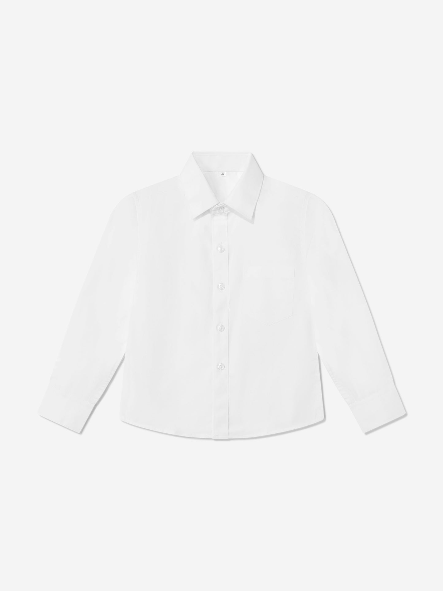 Boys white cotton shirt with button front and classic collar