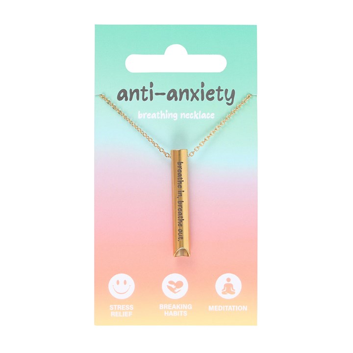 *Gold Tone Anti-Anxiety Breathing Metal Necklace (20/40)