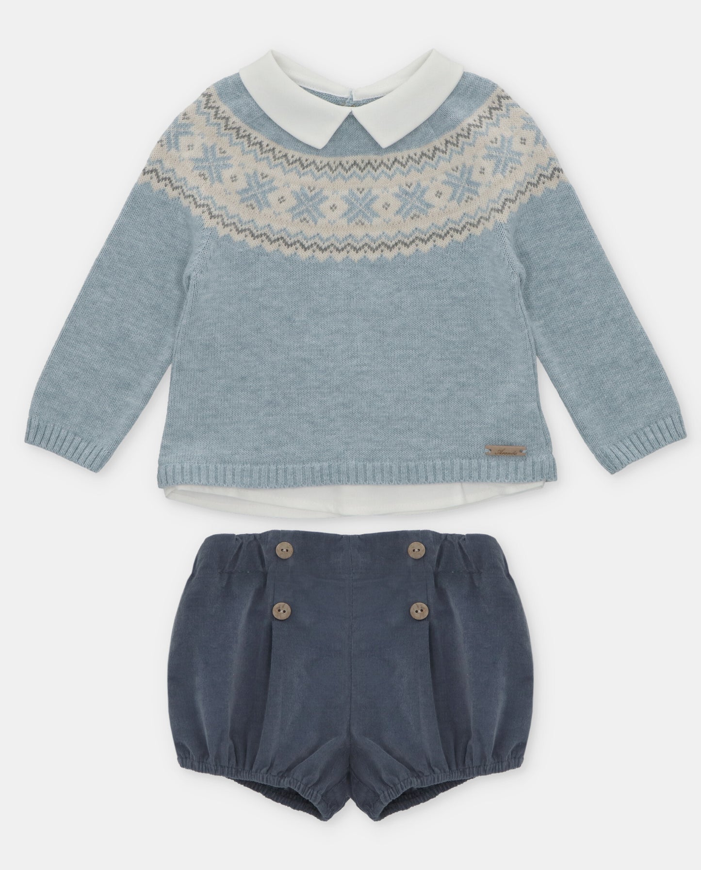 Martin Aranda Baby Blue Kntted Jumper &amp; Shorts Set