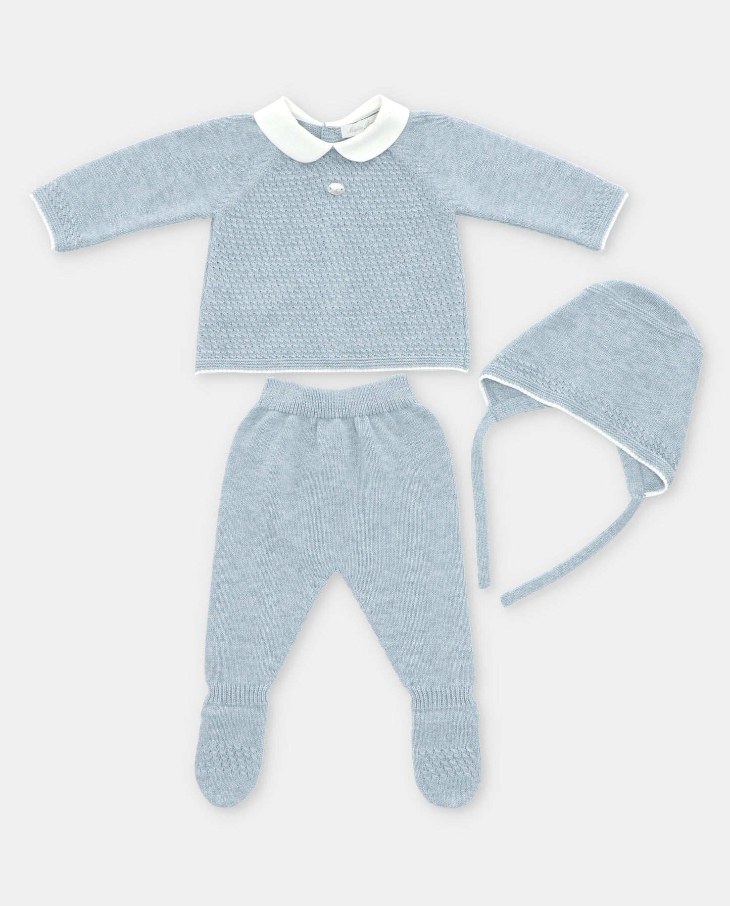 Martin Aranda Baby Blue Three Piece Baby Set *Preorder