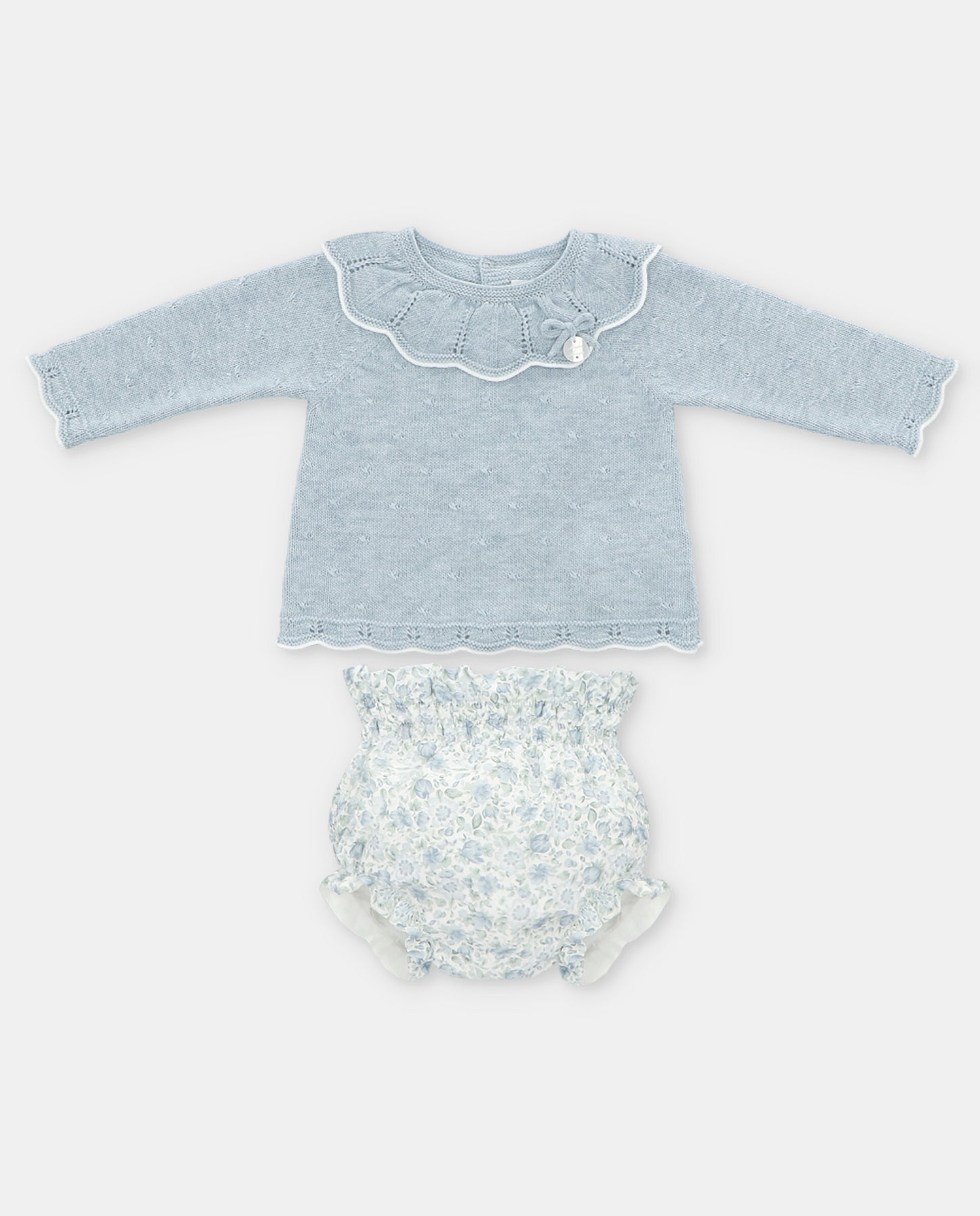 Martin Aranda Baby Blue Two Piece Shorts Baby Set