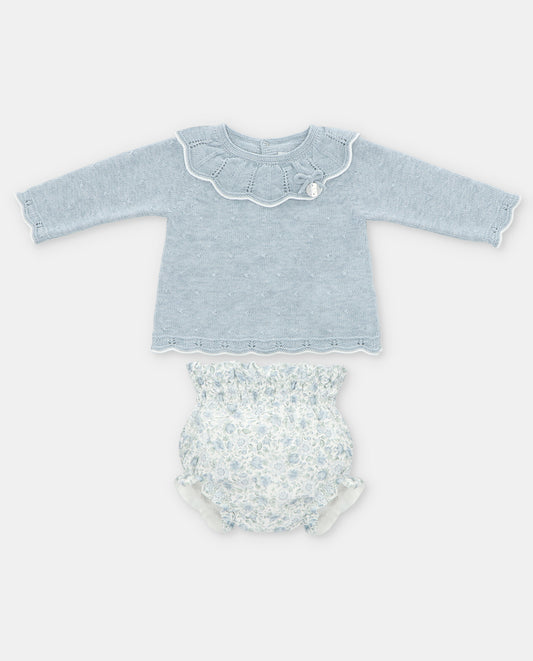 Martin Aranda Baby Blue Two Piece Shorts Baby Set