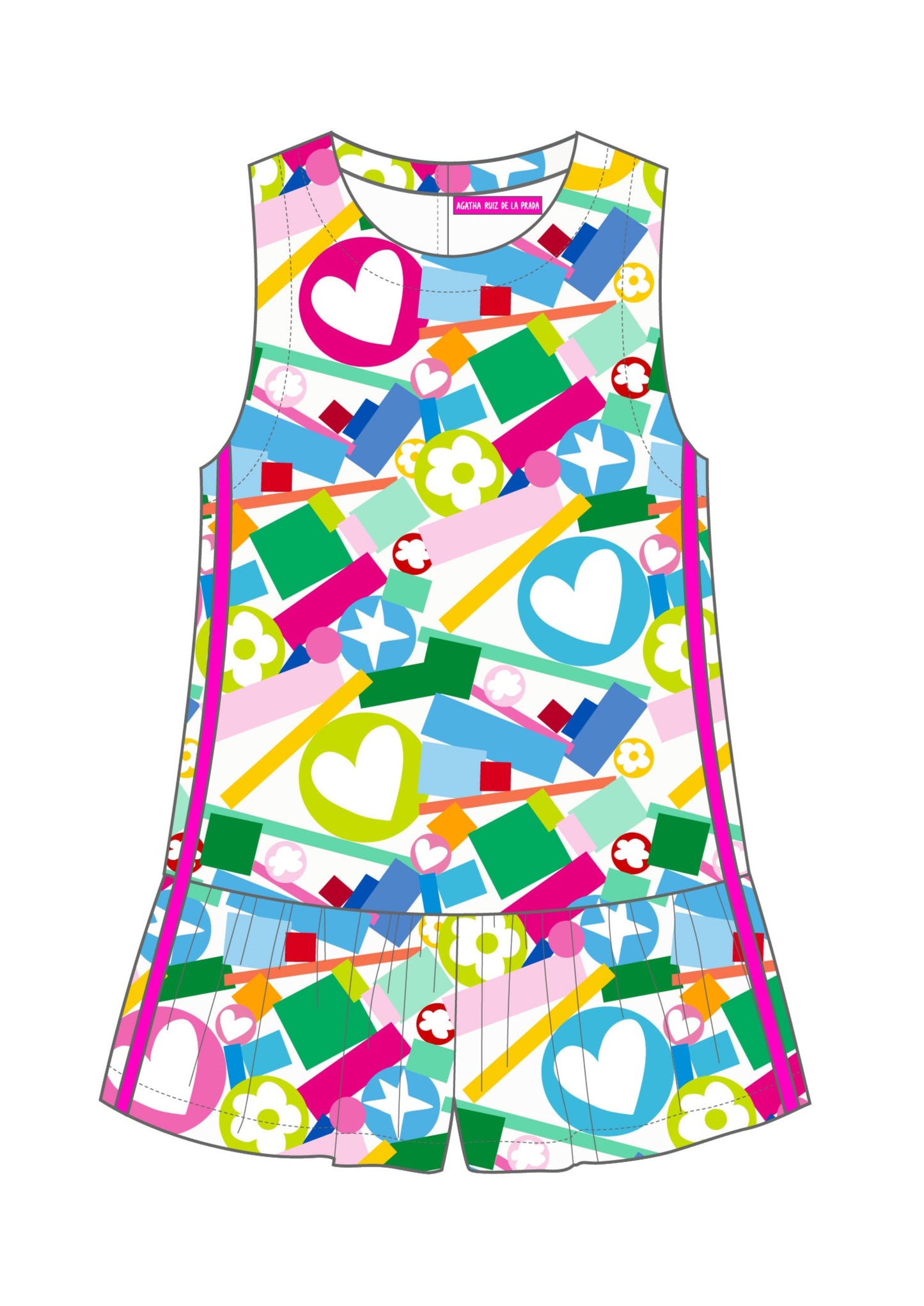 Agatha Ruiz de la Prada Lisbon Multi Colour Dungrees