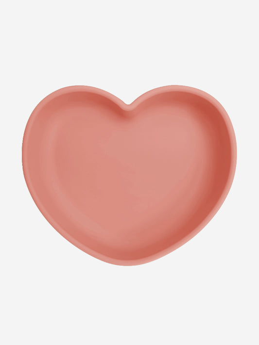 Pink heart-shaped silicone suction plate