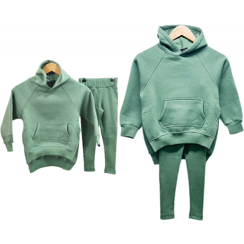 Girls Sage Green Hoodie & Leggings